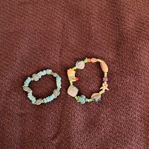 Colorful Beaded Ladies Stretch Bracelets Set of 2